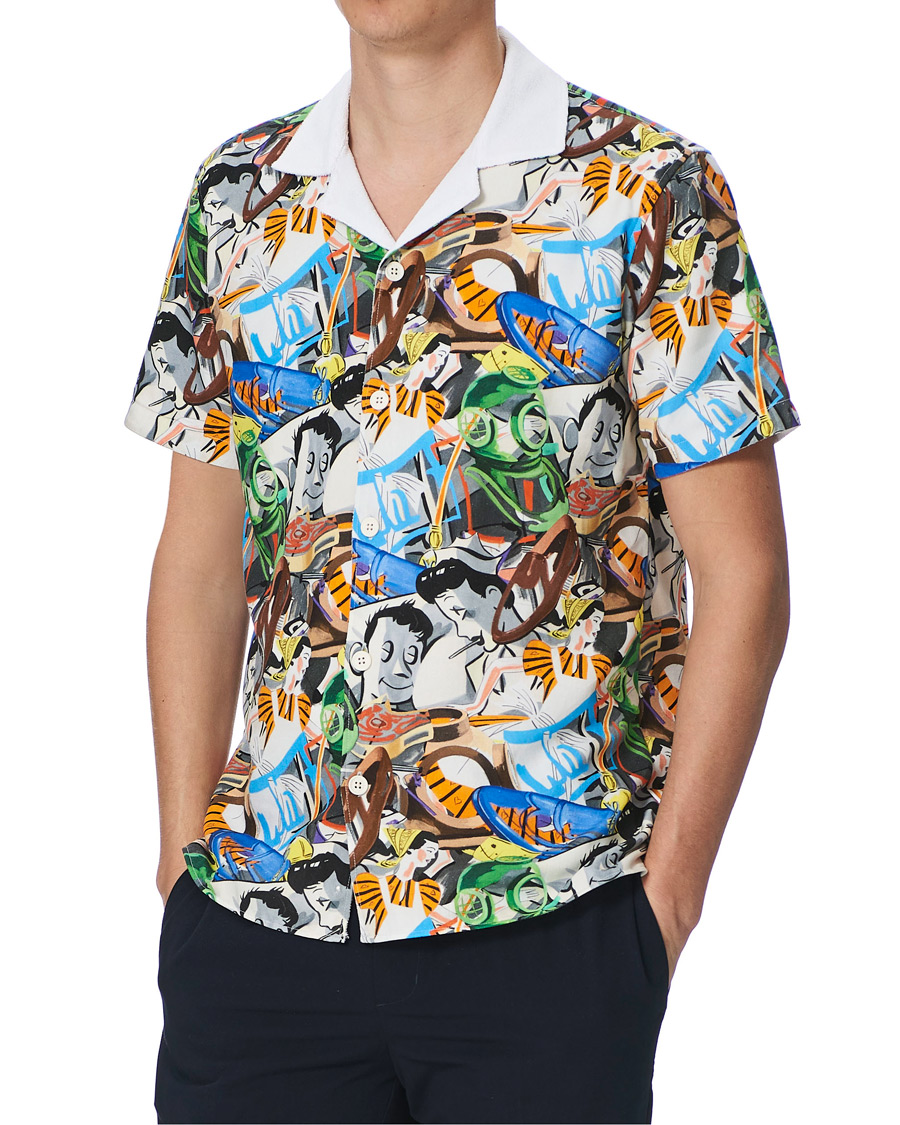 Homme | Polos | Orlebar Brown | Travis Towelling x David Salle Diving Polo Multi