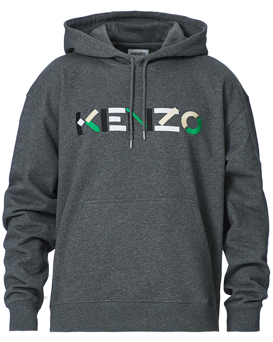 Heren | Truien | KENZO | Logo Multicolor Oversize Hoodie Grey Heather