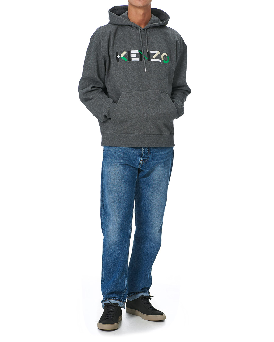 Heren | Truien | KENZO | Logo Multicolor Oversize Hoodie Grey Heather