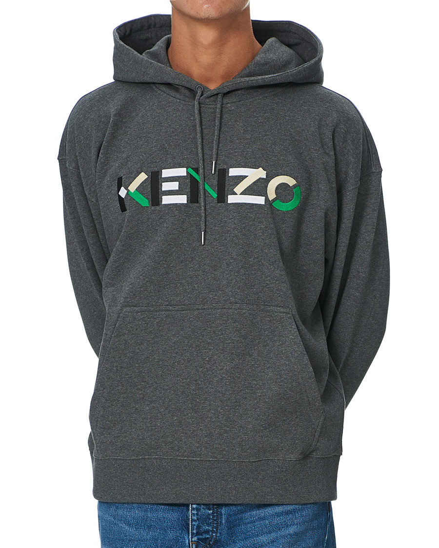 Heren | Truien | KENZO | Logo Multicolor Oversize Hoodie Grey Heather
