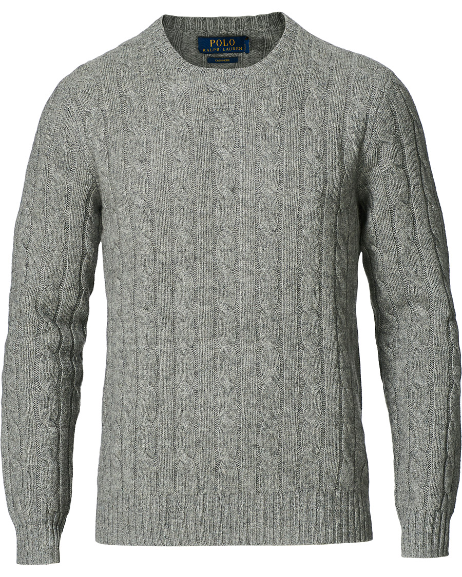 Homme | Pulls Et Tricots | Polo Ralph Lauren | Cashmere Cable Crew Neck Sweater Fawn Grey Heather