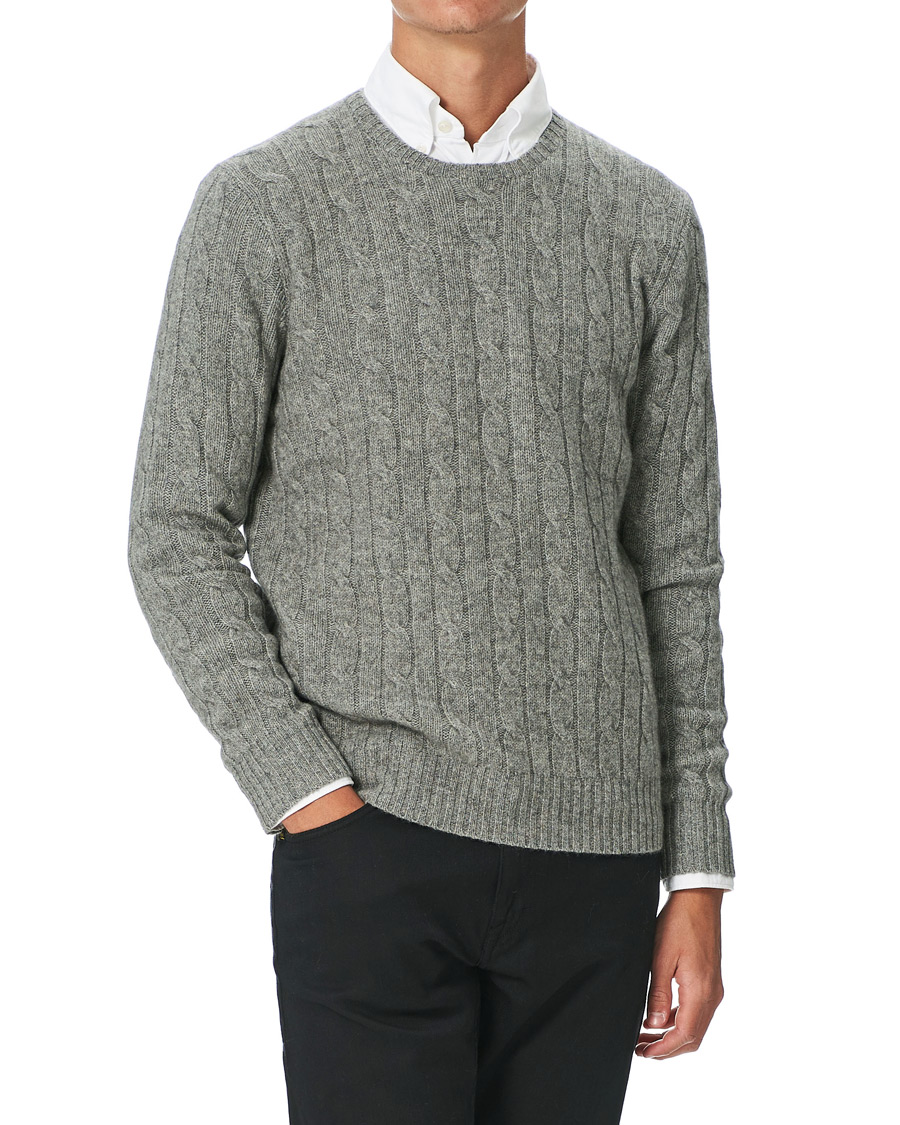 Homme | Pulls Et Tricots | Polo Ralph Lauren | Cashmere Cable Crew Neck Sweater Fawn Grey Heather