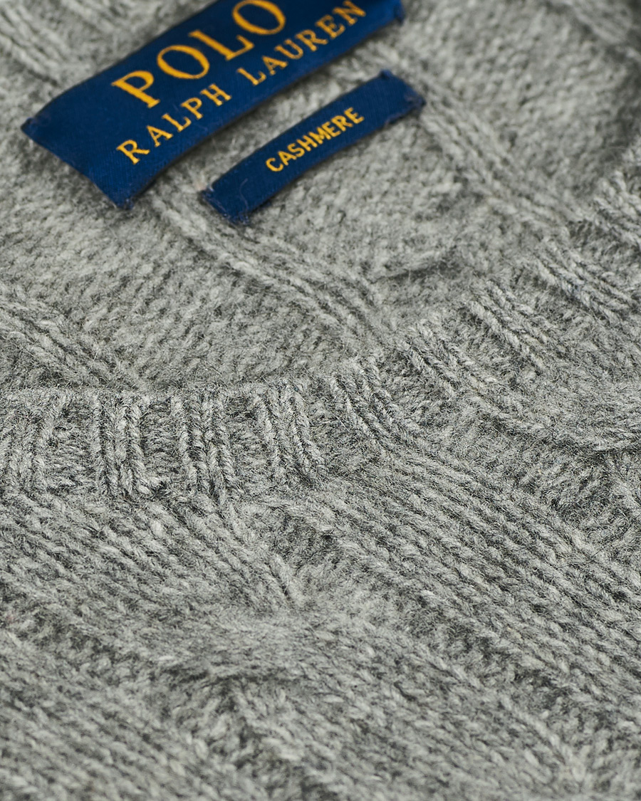 Homme | Pulls Et Tricots | Polo Ralph Lauren | Cashmere Cable Crew Neck Sweater Fawn Grey Heather