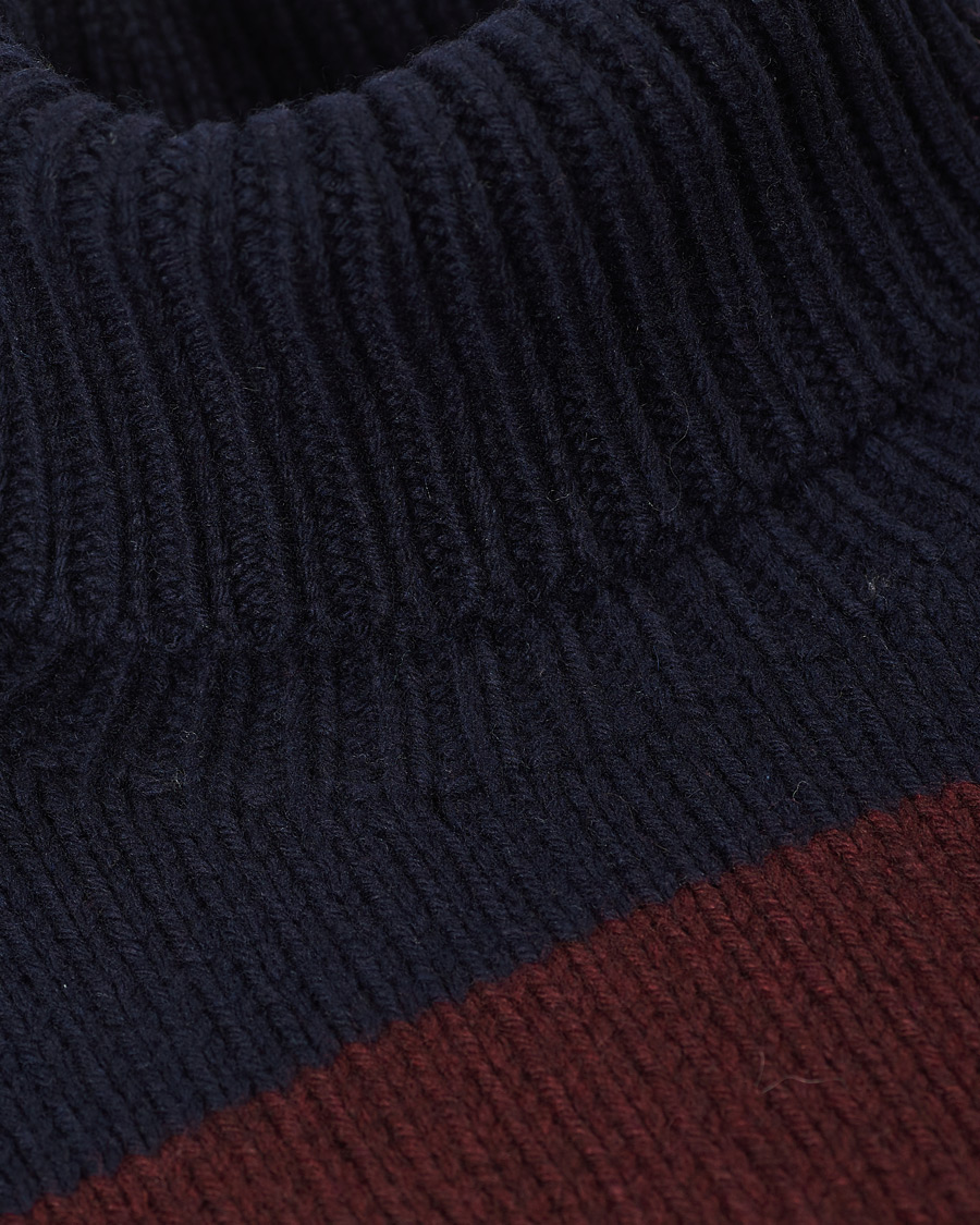 Homme | Pulls Et Tricots | Polo Ralph Lauren | Barstriped Knitted Turtleneck Wine/Navy