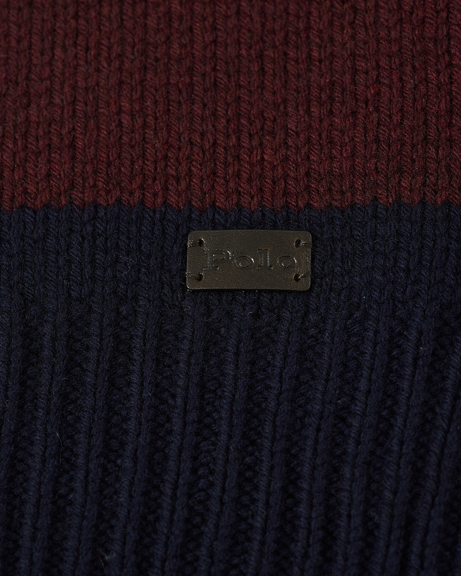 Homme | Pulls Et Tricots | Polo Ralph Lauren | Barstriped Knitted Turtleneck Wine/Navy