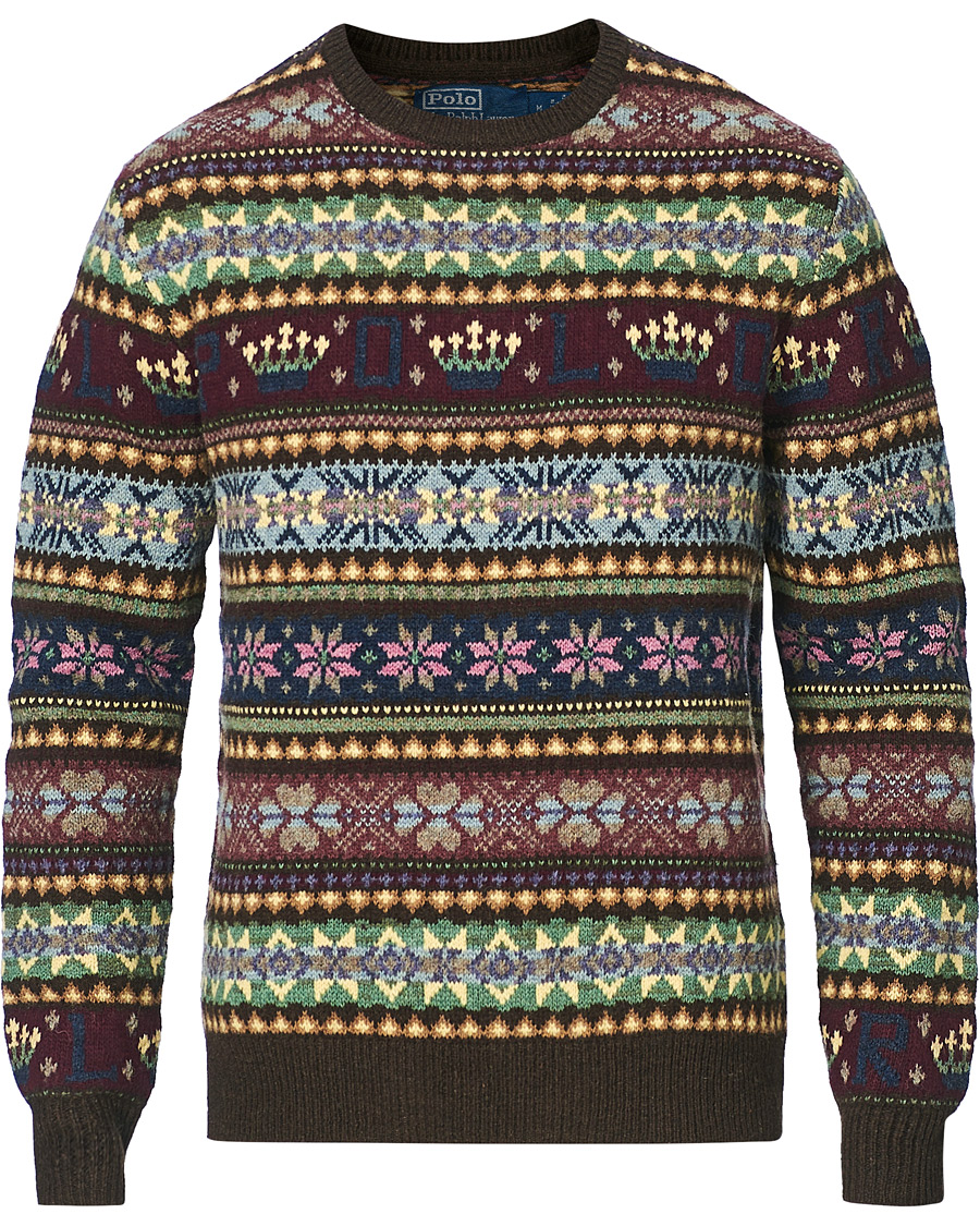 Homme | Pulls Et Tricots | Polo Ralph Lauren | Fairisle Knitted Polo Sweater Dark Brown Multi
