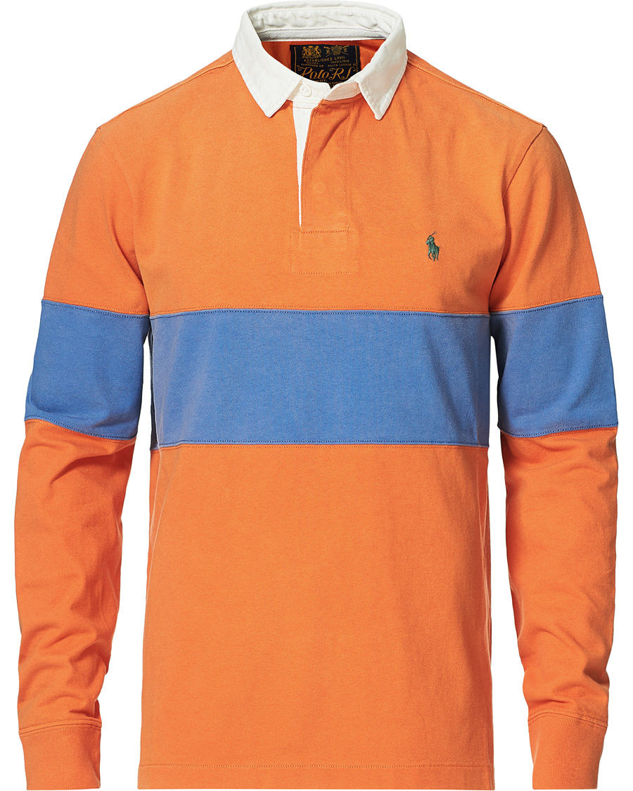 Homme | T-shirts | Polo Ralph Lauren | Block Stripe Rugby Kona Orange/Deep Blue