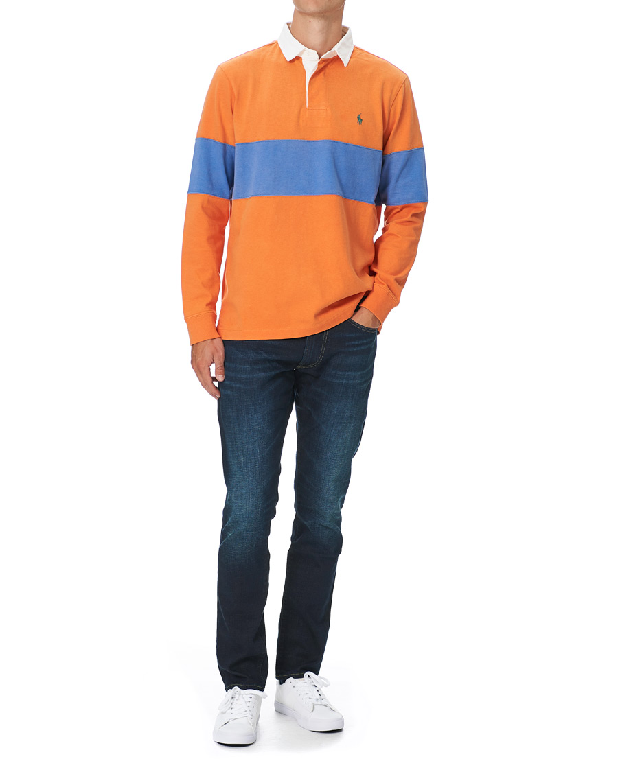 Homme | T-shirts | Polo Ralph Lauren | Block Stripe Rugby Kona Orange/Deep Blue