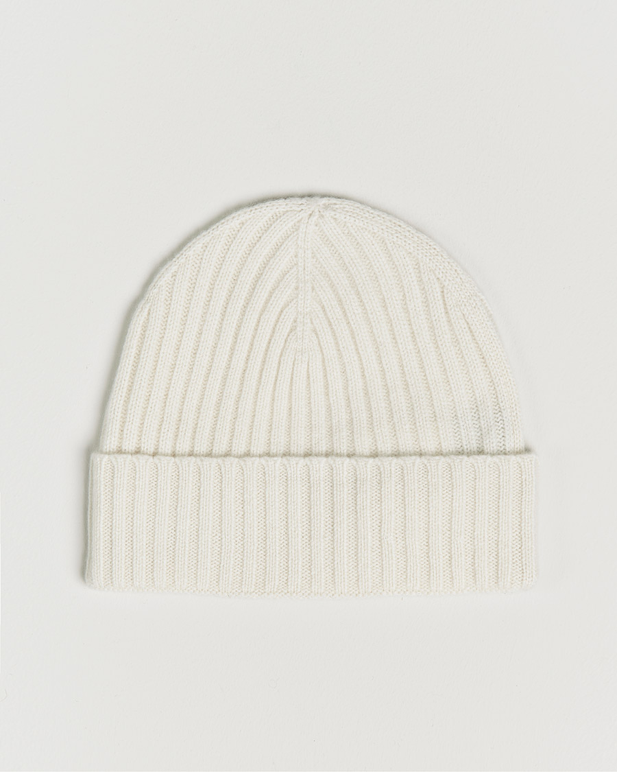 Homme | Amanda Christensen Rib Knitted Cashmere Cap Cream | Amanda Christensen | Rib Knitted Cashmere Cap Cream