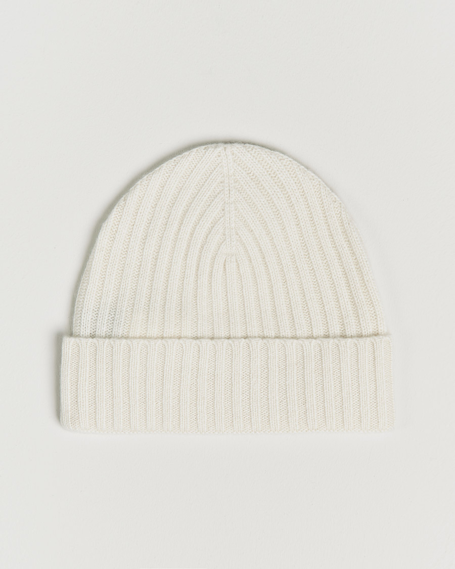 Homme | Amanda Christensen Rib Knitted Cashmere Cap Cream | Amanda Christensen | Rib Knitted Cashmere Cap Cream