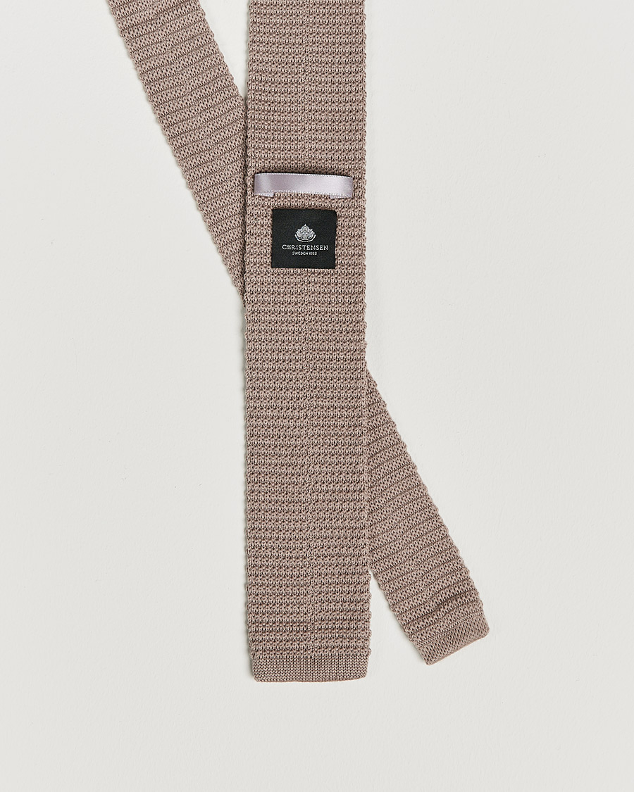 Homme | Amanda Christensen Wool Knitted 6cm Tie Beige | Amanda Christensen | Wool Knitted 6cm Tie Beige