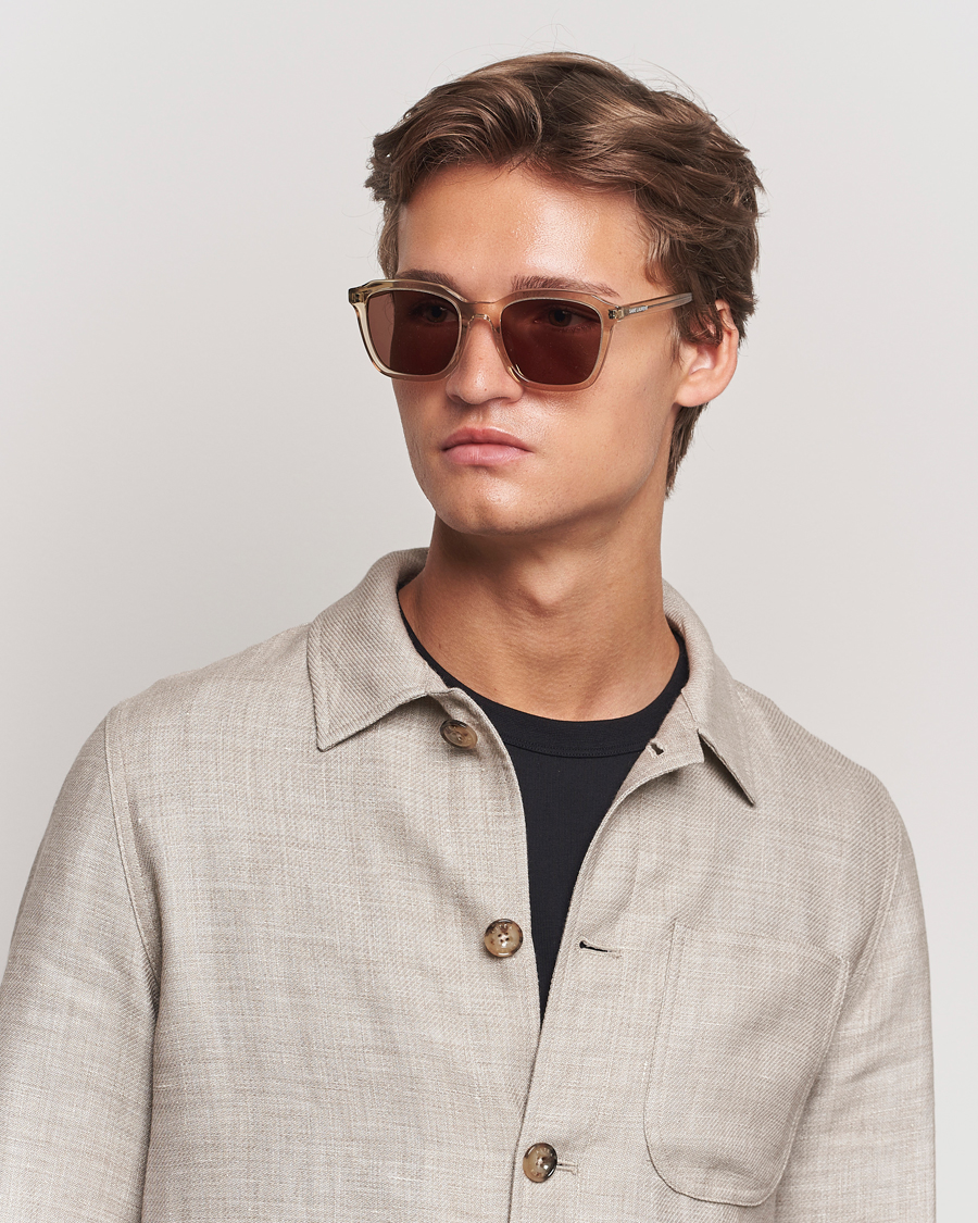 Homme | Saint Laurent SL 457 Sunglasses Yellow/Brown | Saint Laurent | SL 457 Sunglasses Yellow/Brown