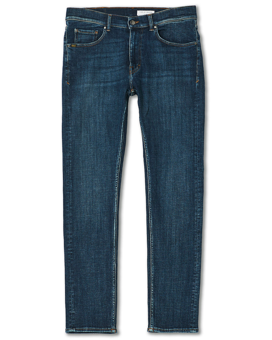 Heren | Jeans | Tiger of Sweden | Leon Hawk Eye Superstretch Jeans Royal Blue