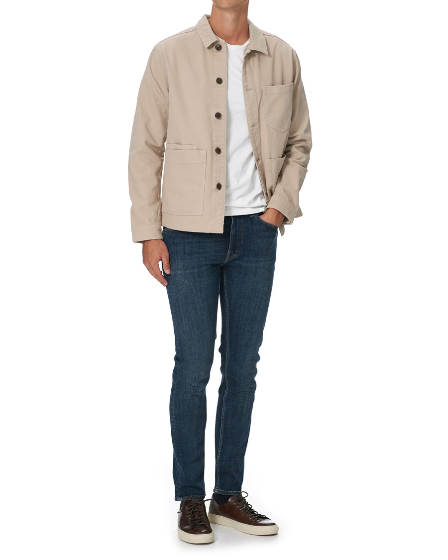 Heren | Jeans | Tiger of Sweden | Leon Hawk Eye Superstretch Jeans Royal Blue