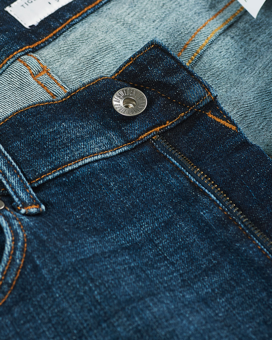 Heren | Jeans | Tiger of Sweden | Leon Hawk Eye Superstretch Jeans Royal Blue