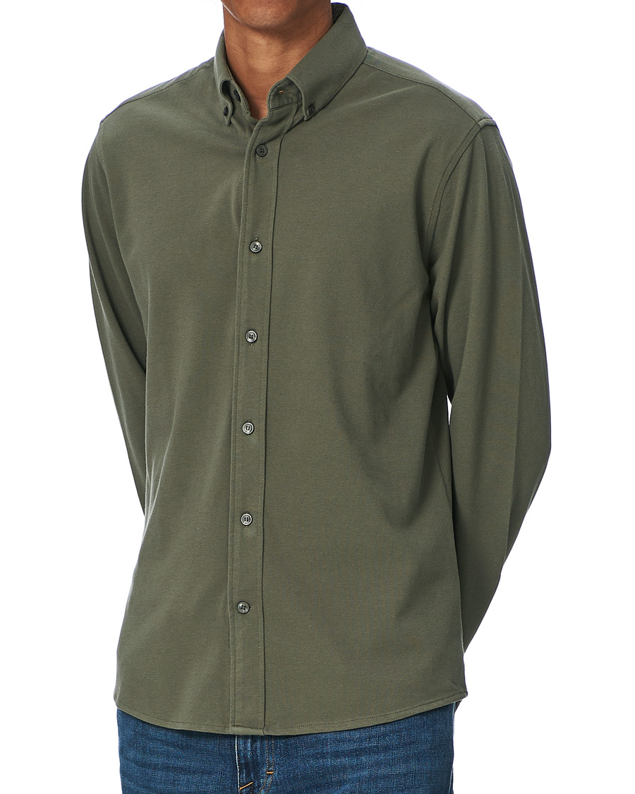 Homme | Chemises | Tiger of Sweden | Fenald Piquet Shirt City Green