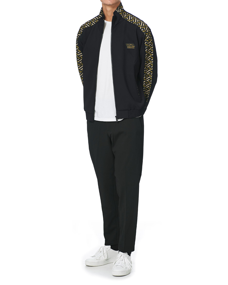 Homme | Pulls Et Tricots | Versace | Monogram Zip Sweater Black