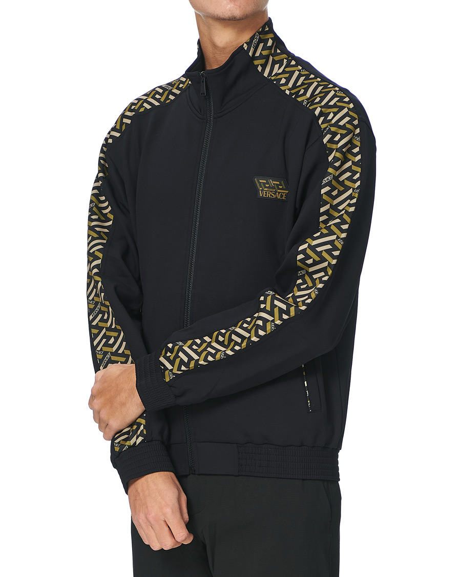 Homme | Pulls Et Tricots | Versace | Monogram Zip Sweater Black