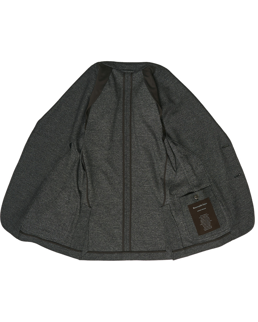 Homme | Blazers | Ermenegildo Zegna | Wool Blend Jersey Blazer Grey Melange