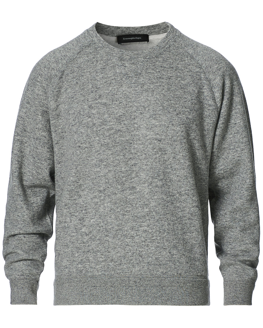 Homme | Pulls Et Tricots | Ermenegildo Zegna | Double Construction Cashmere Sweatshirt Silver Grey