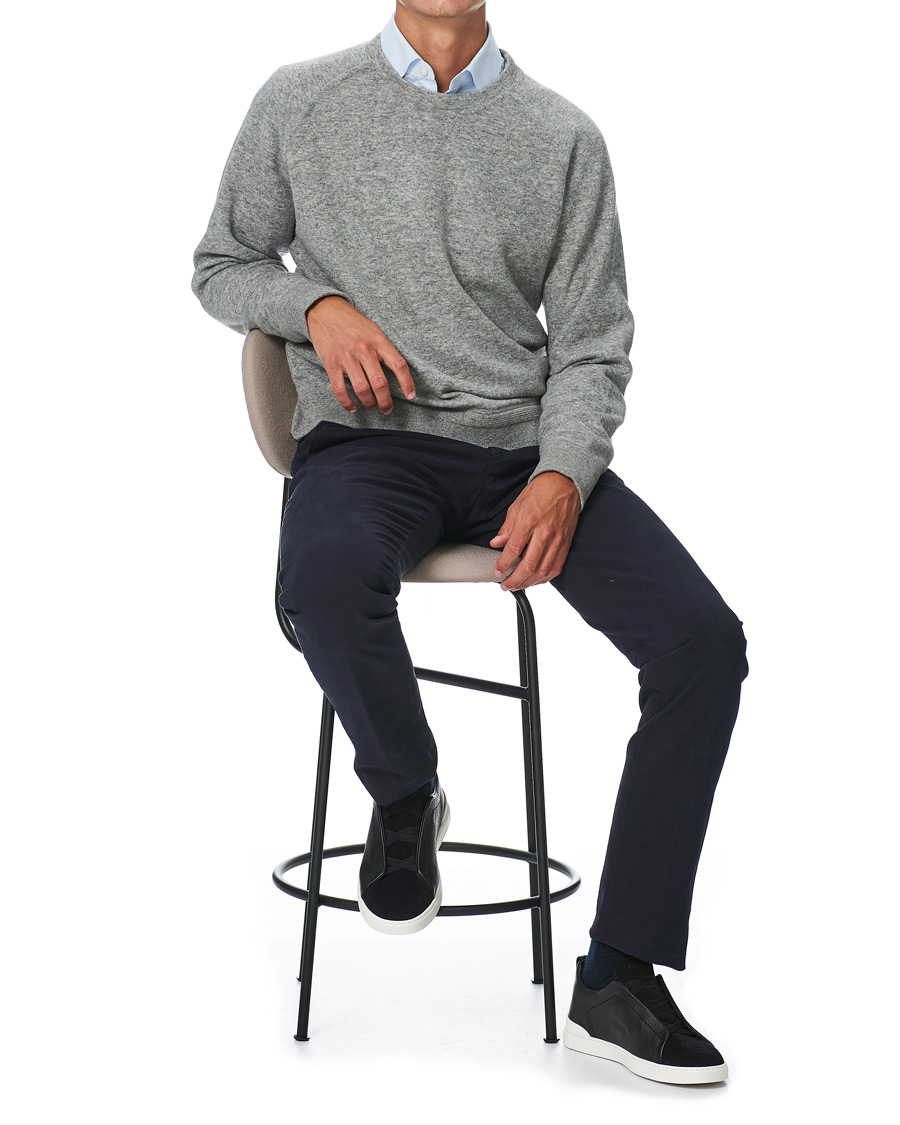 Homme | Pulls Et Tricots | Ermenegildo Zegna | Double Construction Cashmere Sweatshirt Silver Grey
