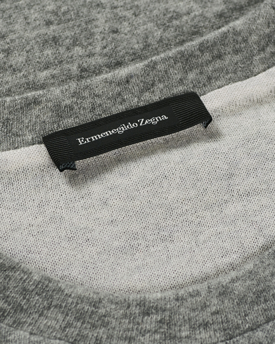 Homme | Pulls Et Tricots | Ermenegildo Zegna | Double Construction Cashmere Sweatshirt Silver Grey