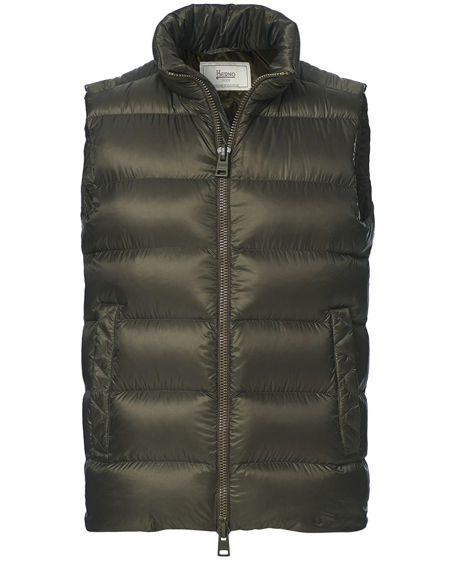 Homme | Manteaux Et Vestes | Herno | Globe Down Puffer Gilet Forest Green 46