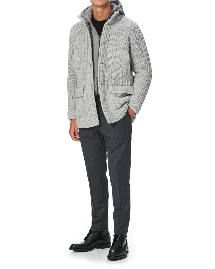 Homme | Manteaux Et Vestes | Herno | Pep Cardigan Jacket Grey Melange