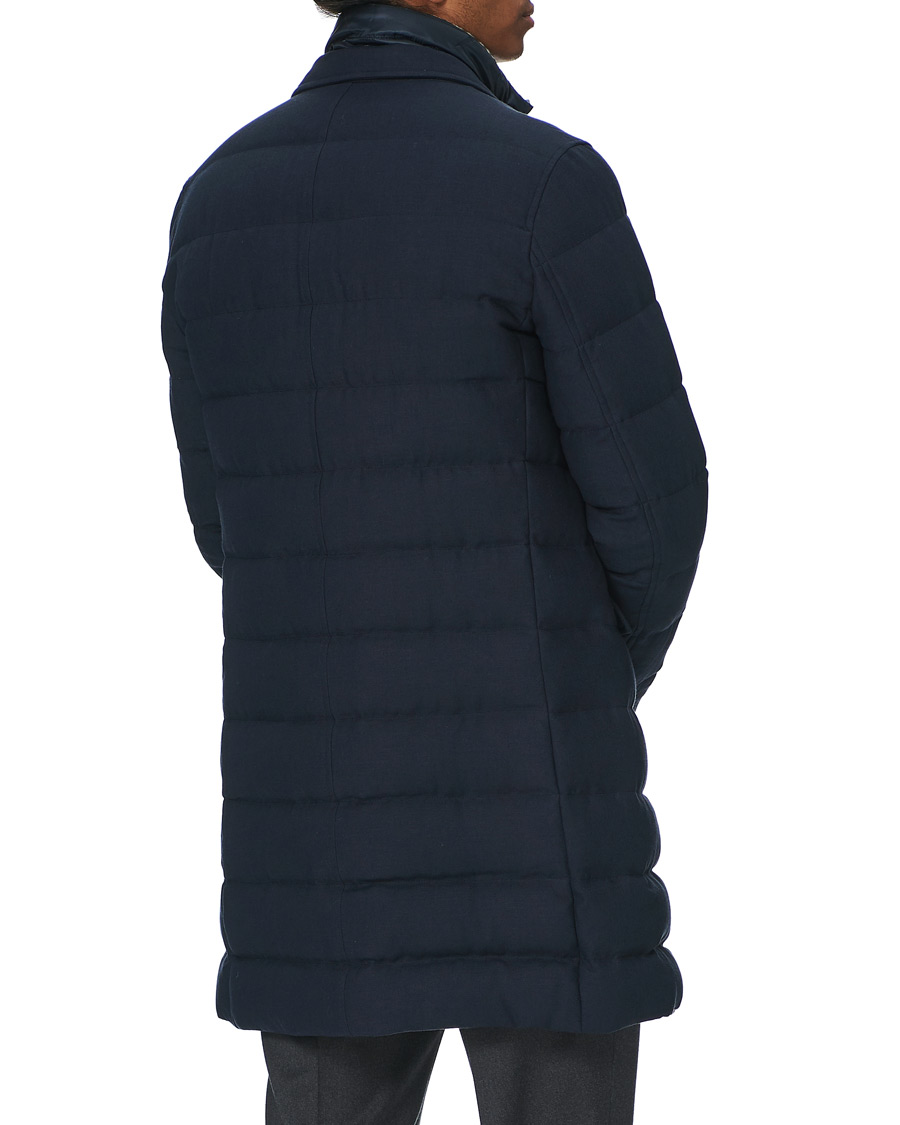 Homme | Manteaux Et Vestes | Herno | Flannel Long Down Jacket Navy