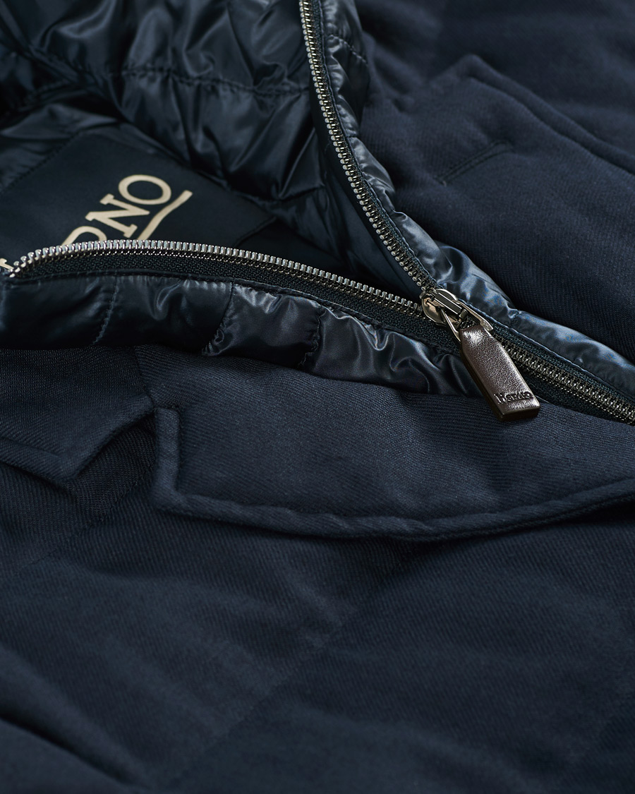 Homme | Manteaux Et Vestes | Herno | Flannel Long Down Jacket Navy