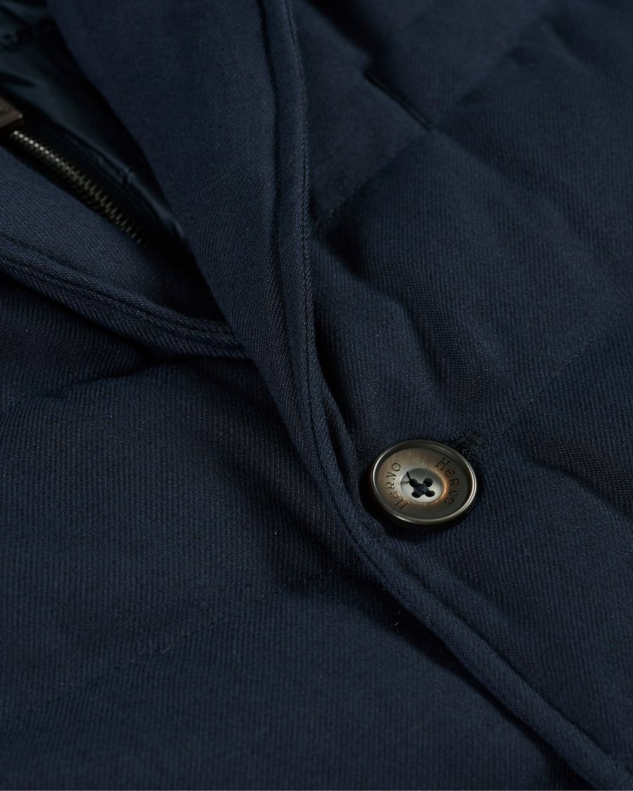 Homme | Manteaux Et Vestes | Herno | Flannel Long Down Jacket Navy