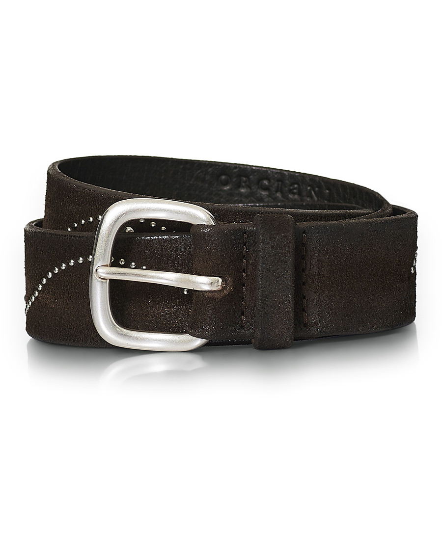 Homme | Orciani Suede Nit Belt 3,5 cm Dark Brown | Orciani | Suede Nit Belt 3,5 cm Dark Brown