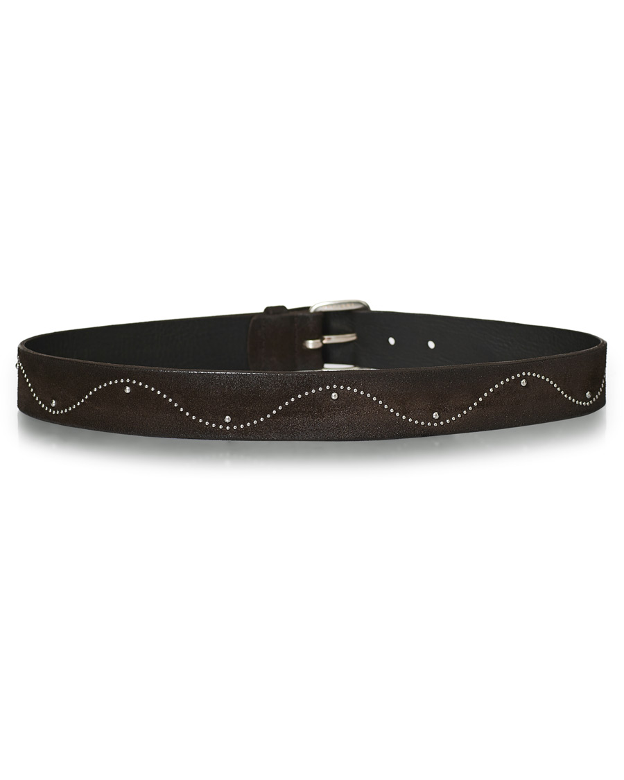 Homme | Orciani Suede Nit Belt 3,5 cm Dark Brown | Orciani | Suede Nit Belt 3,5 cm Dark Brown