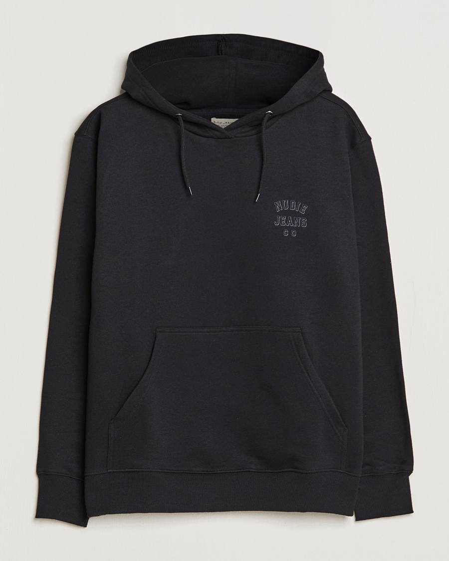 Homme | Pulls Et Tricots | Nudie Jeans | Franke Logo Hoodie Black