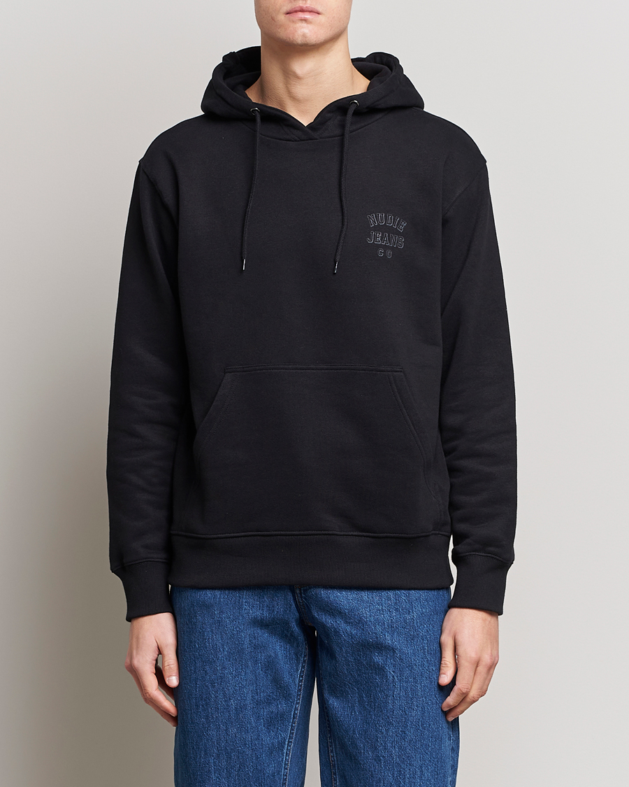 Homme | Pulls Et Tricots | Nudie Jeans | Franke Logo Hoodie Black
