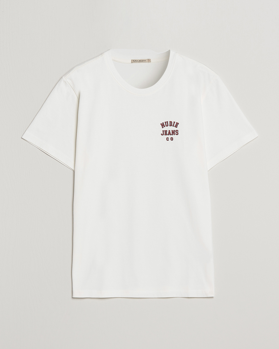 Homme | T-shirts | Nudie Jeans | Roy Logo Crew Neck Tee Off White