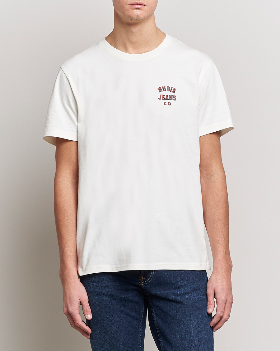 Homme | T-shirts | Nudie Jeans | Roy Logo Crew Neck Tee Off White
