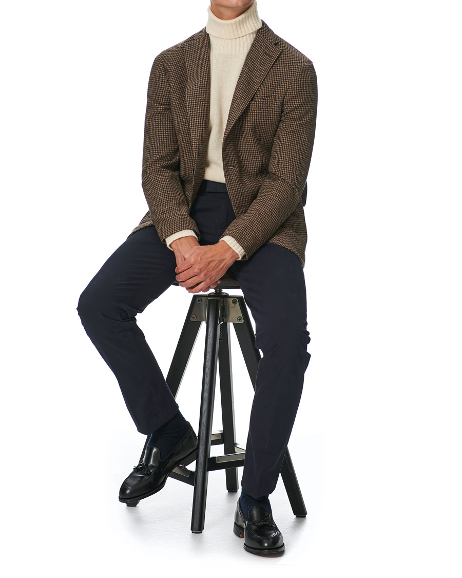 Homme | Blazers | Boglioli | K Jacket Houndstooth Blazer Brown