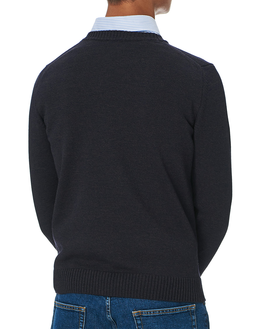 Homme | Pulls Et Tricots | Stenströms | Heavy Knitted Merino Crew Neck Brown/Blue Mouliné