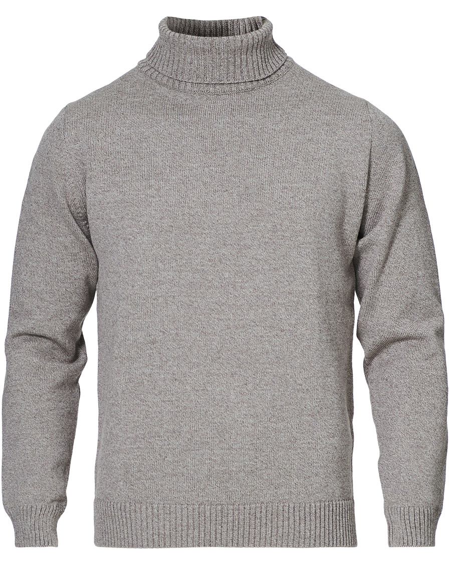 Homme | Pulls Et Tricots | Stenströms | Heavy Knitted Merino Rollneck Beige Mouliné