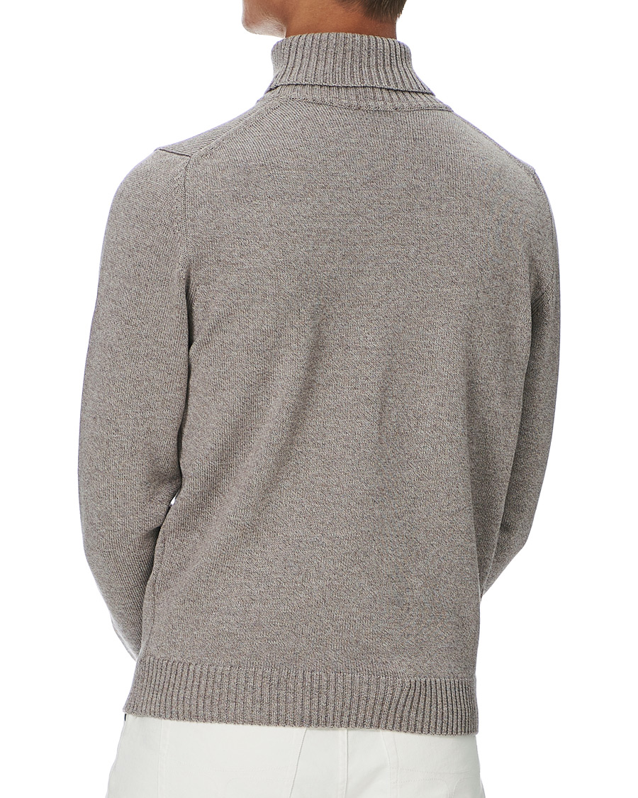 Homme | Pulls Et Tricots | Stenströms | Heavy Knitted Merino Rollneck Beige Mouliné