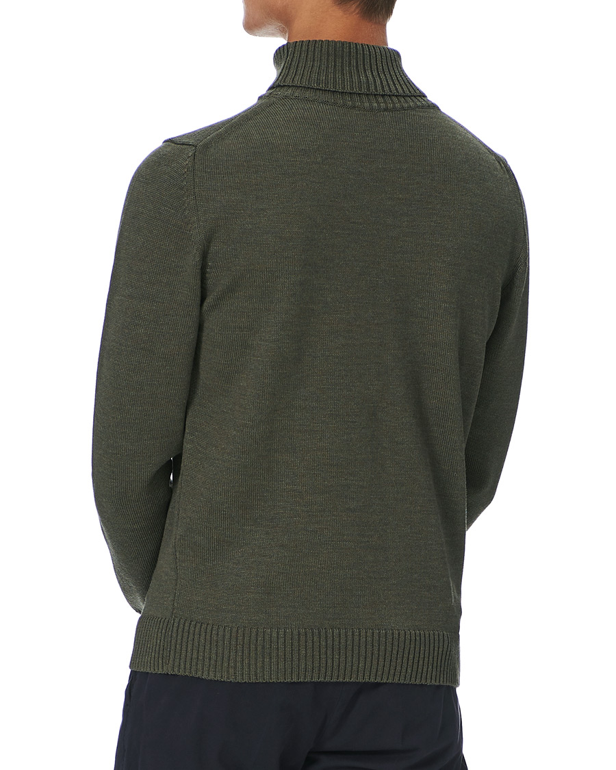 Homme | Pulls Et Tricots | Stenströms | Heavy Knitted Merino Rollneck Forest Green