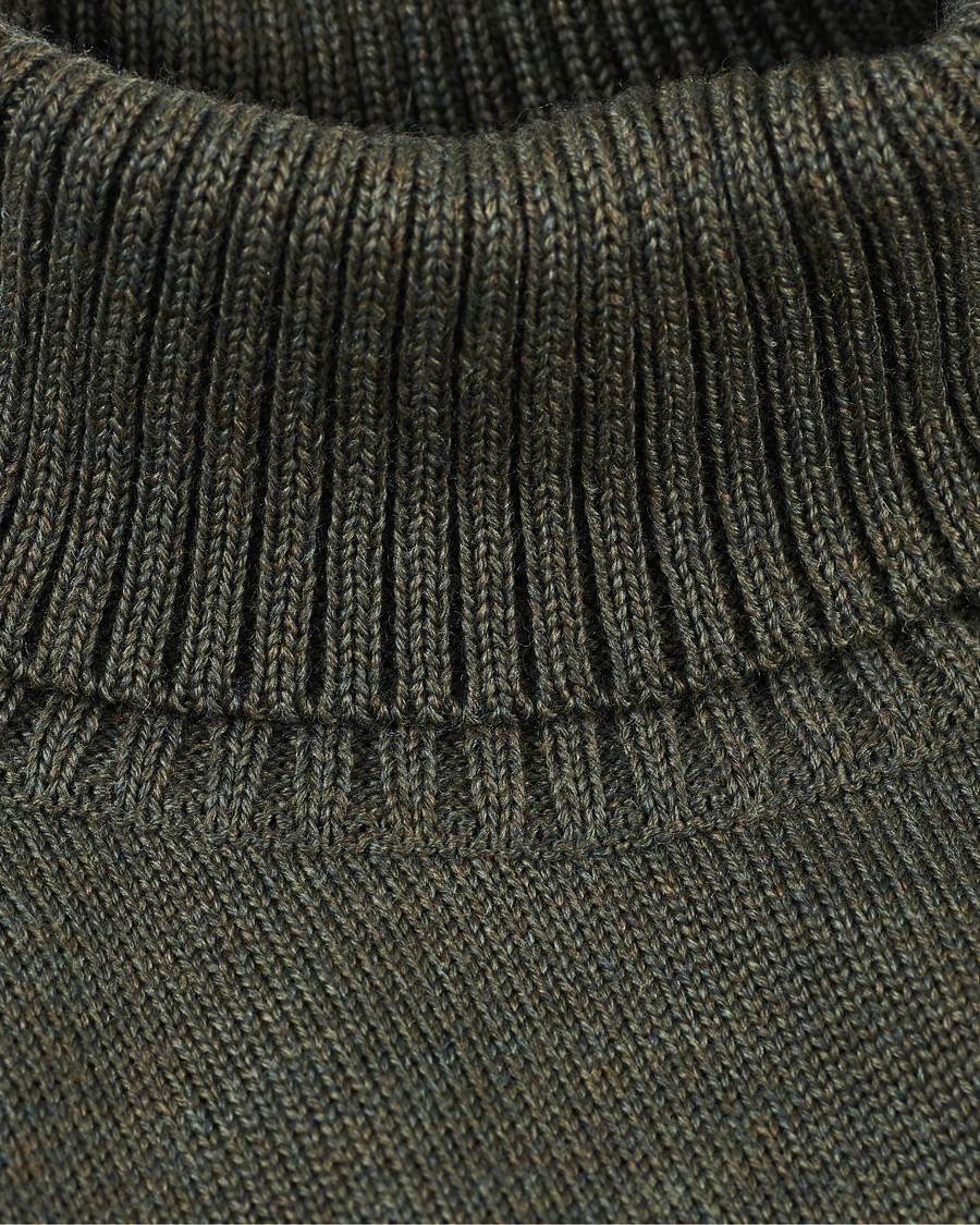 Homme | Pulls Et Tricots | Stenströms | Heavy Knitted Merino Rollneck Forest Green
