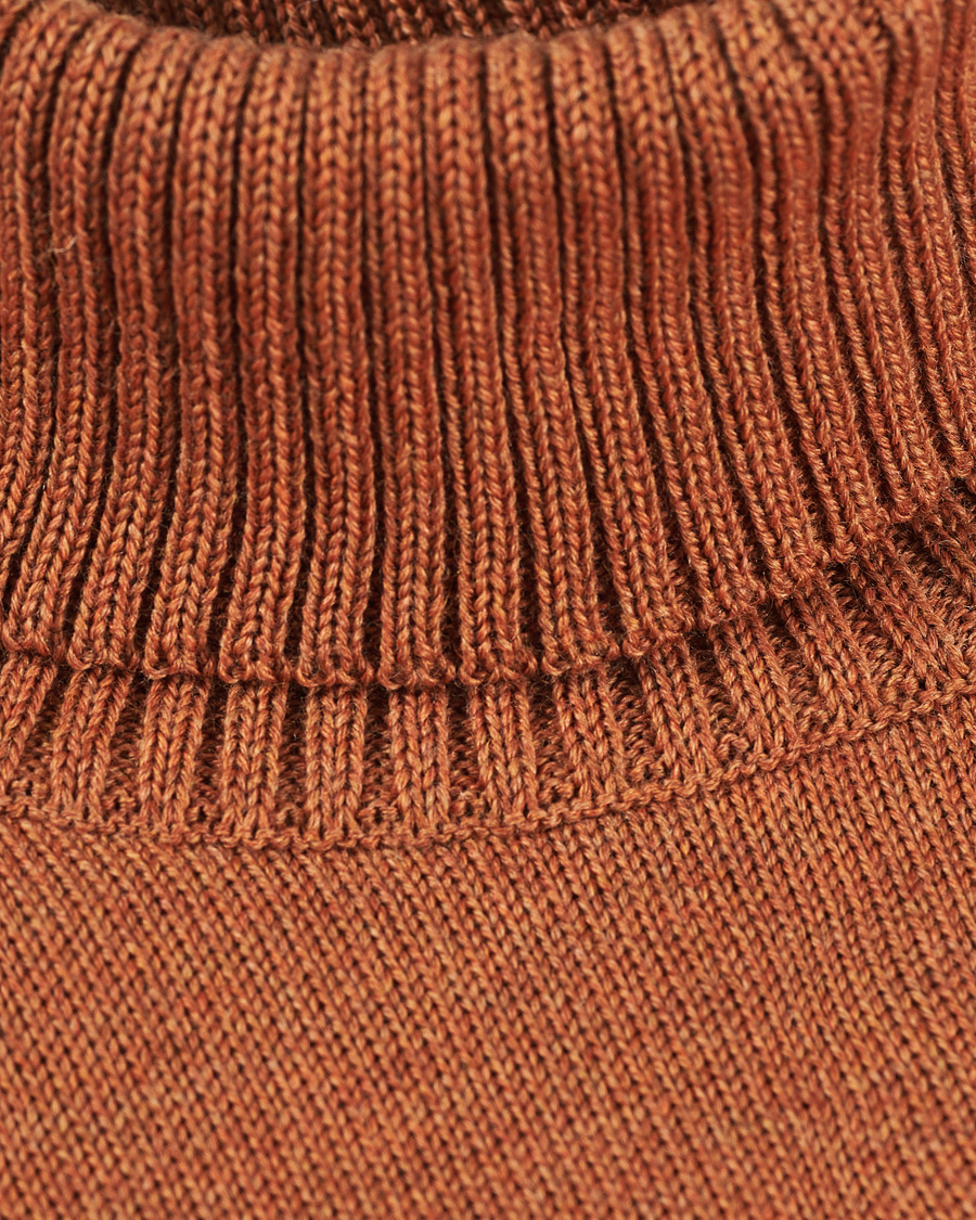 Homme | Pulls Et Tricots | Stenströms | Heavy Knitted Merino Rollneck Soft Orange