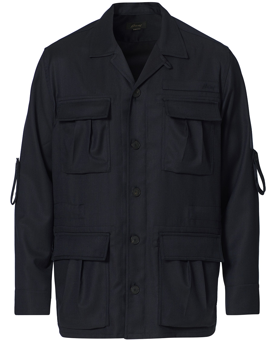 Homme | Manteaux Et Vestes | Brioni | Light Wool Sahariana Navy
