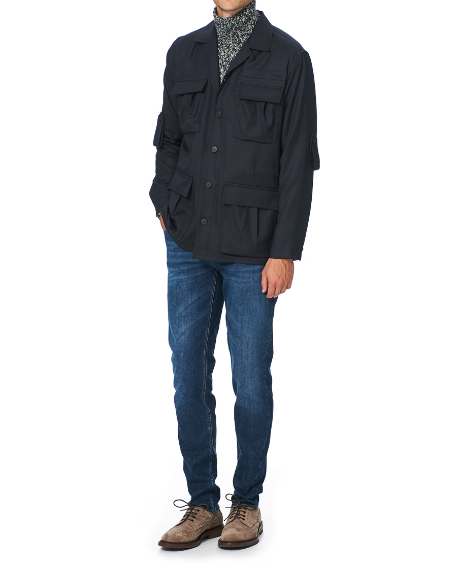 Homme | Manteaux Et Vestes | Brioni | Light Wool Sahariana Navy