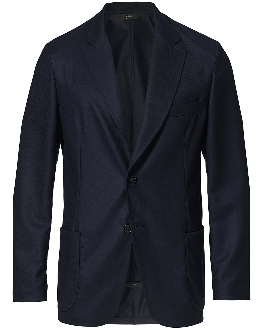 Heren | Blazers | Brioni | Deconstructed Flannel Blazer Navy