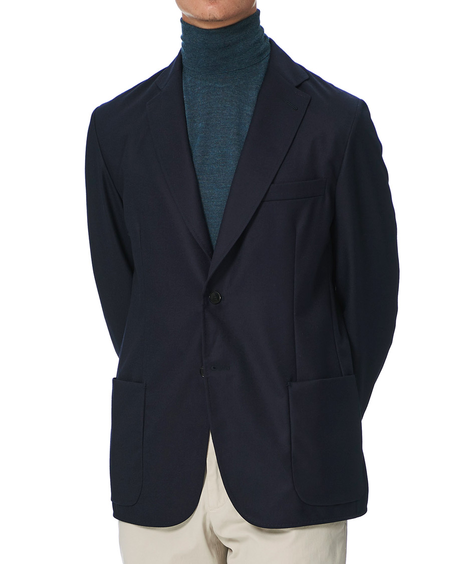 Heren | Blazers | Brioni | Deconstructed Flannel Blazer Navy