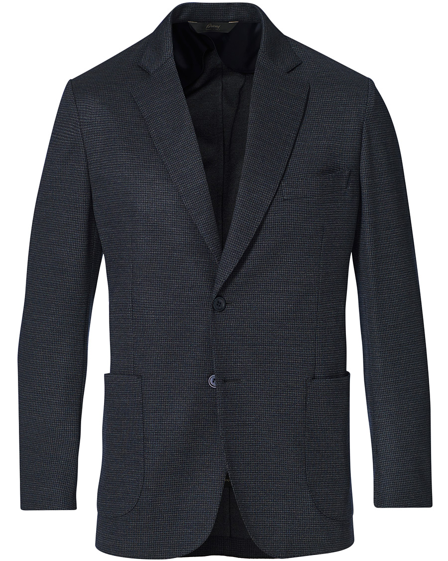 Homme | Blazers | Brioni | Deconstructed Wool/Silk Blazer Grey Houndstooth