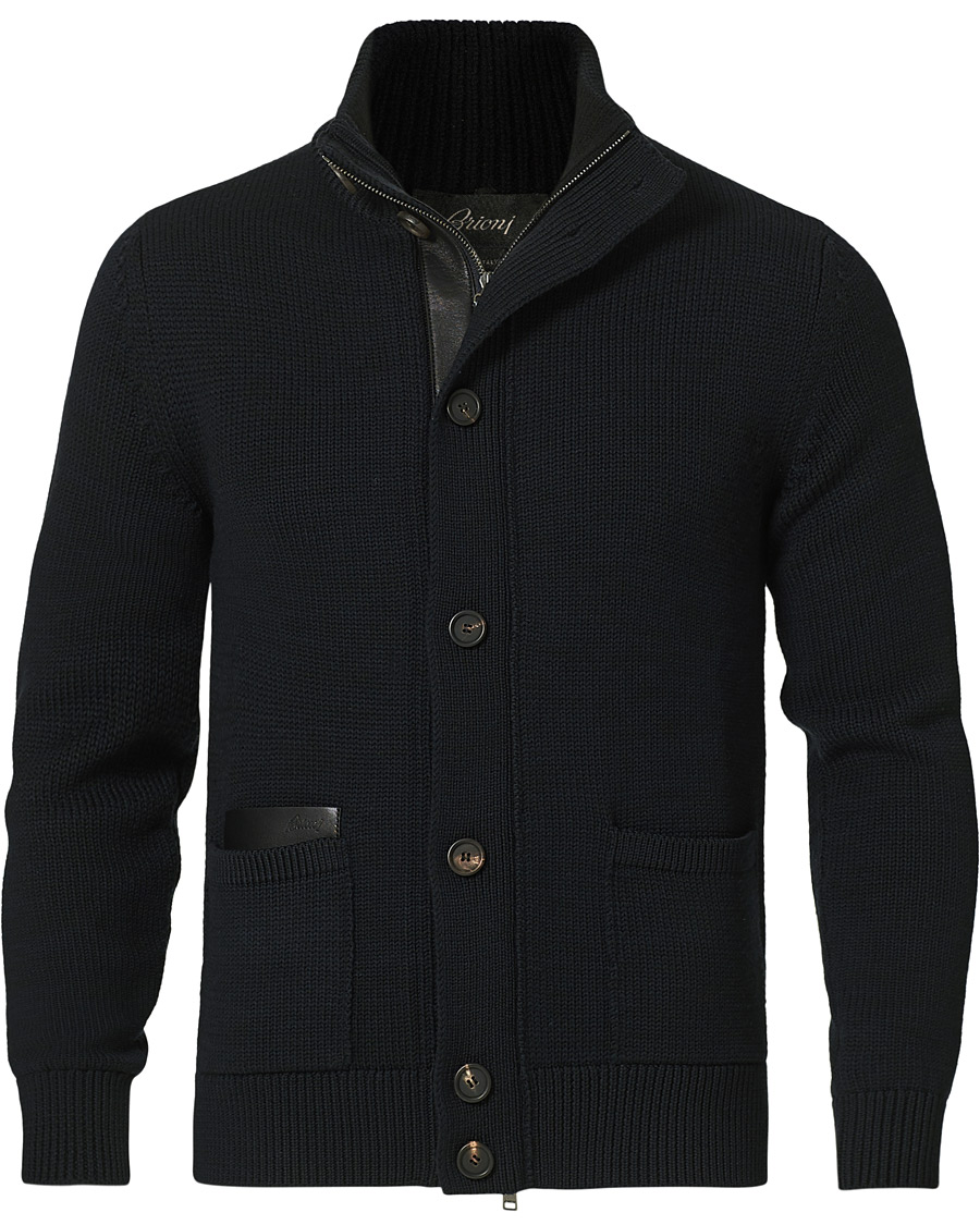 Homme | Pulls Et Tricots | Brioni | Heavy Wool Cardigan Jacket Navy
